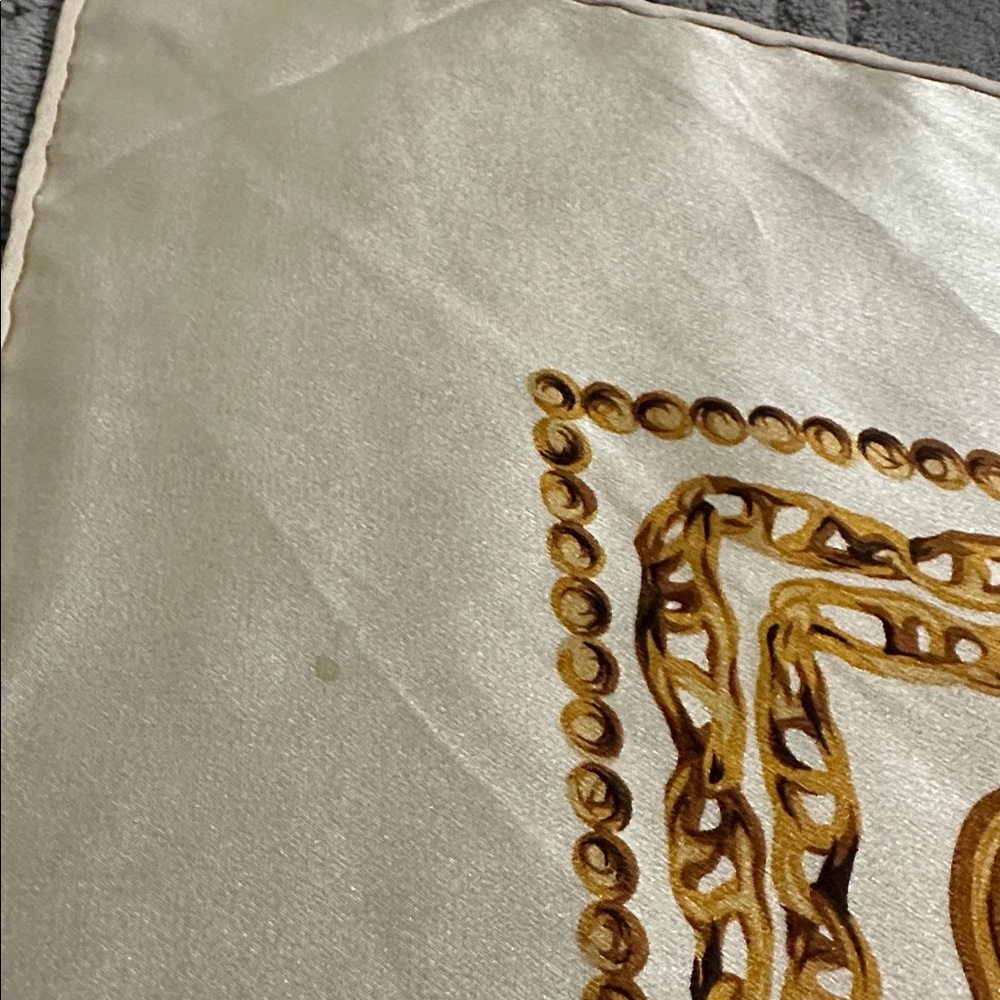 Christian Dior Gold and Cream Silk Scarf - Picture 6 of 10